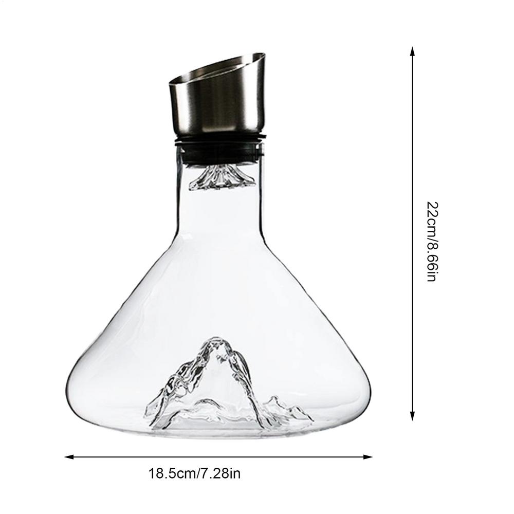 1500ML Wine Decanter Built-in Aerator Pourer Wine Carafe Red Wine Decanter Hand-blown Crystal Glass for White and Red Wine: Red