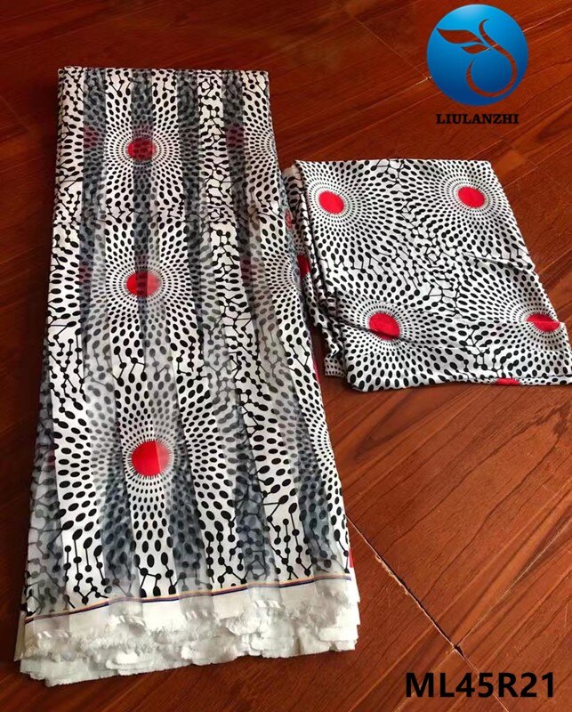 LIULANZHI-ruban africain pour couture de robe, à cire anakra, organza, 4 mètres 2 mètres, ruban africain pour couture de robe, ML45R01-21: ML45R21