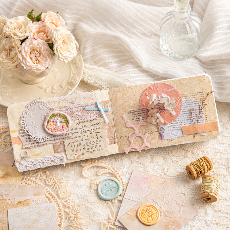 Journal GO, 25 uds., Material de textura en relieve , papel para diario, álbum de recortes, decoración de Collage, papel de fondo Vintage