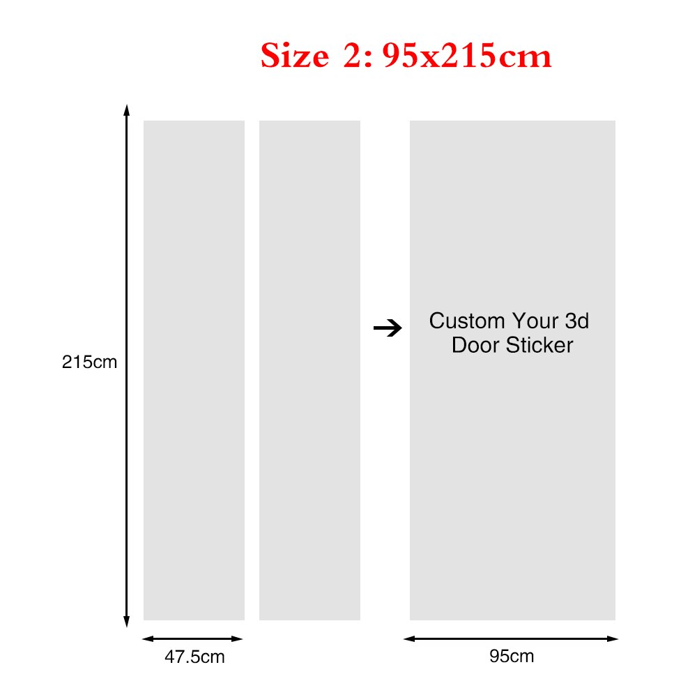 Modern Hall Home Decoration Door Stickers Bedroom Living Room Decoration Door Decals Self-Adhesive Waterproof Two Pieces Set