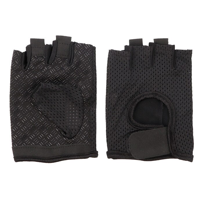 Half Finger Hand Gym Fitness Gloves Power Weight Lifting Women Men Crossfit Workout Bodybuilding Protective Gloves: Black / L