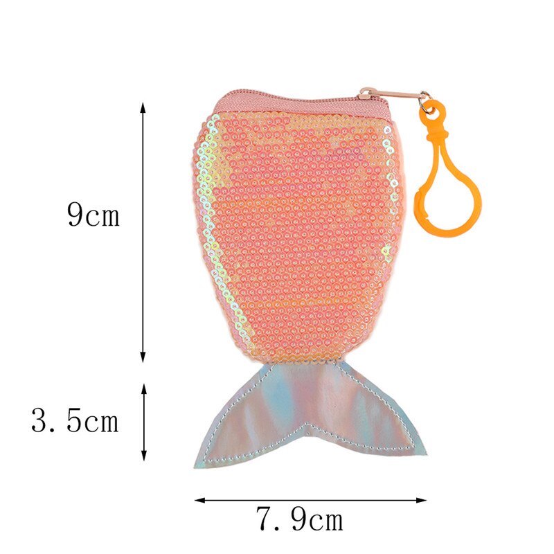 Kvinder havfrue hale pailletter mønt pung crossbody tasker holder pung pose