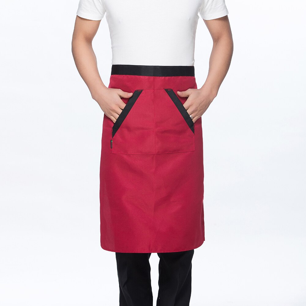 Producto, , delantal con bolsillos de Chef de retales, 3 colores, cocina, restaurante, cafetería, panadería, Sushi, Bar, ropa de trabajo, delantal: Rojo