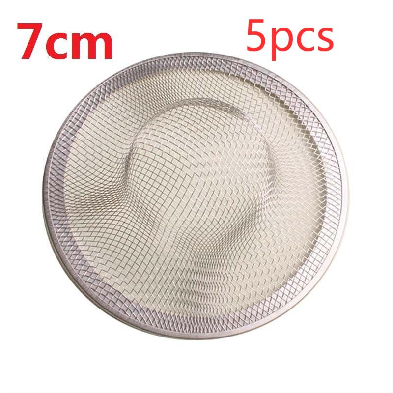 5pcs Stainless Steel Bathtub Hair Catcher Stopper Shower Drain Hole Filter Trap Kitchen Metal Sink Strainer Kitchen Supplies: 5pcs 7cm