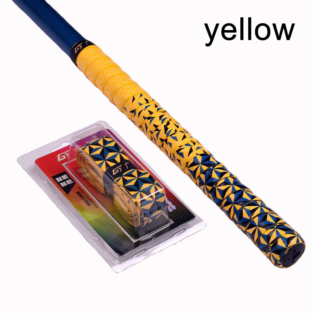 1 pz antiscivolo assorbimento del sudore avvolge racchetta da Tennis asciutta impugnatura nastro manopole da Badminton canna da pesca fascia per il sudore Sport all'aria aperta avvolgere: yellow002