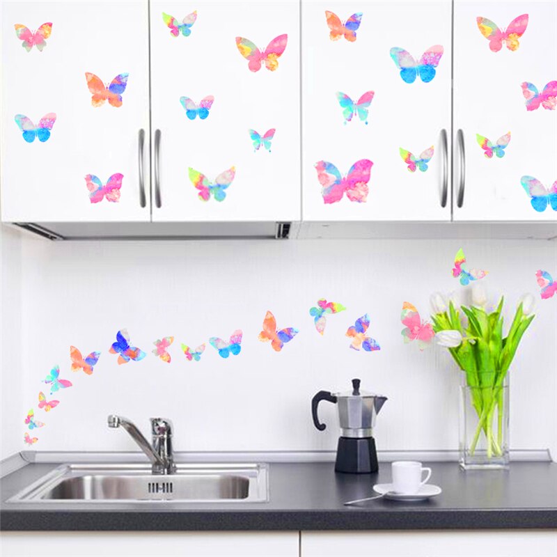 Kleurrijke Vlinder Muurstickers Voor Woonkamer Kids Kinderen Kamer Meisje Slaapkamer Nursery Party Wall Art Decor Diy Pvc Decals