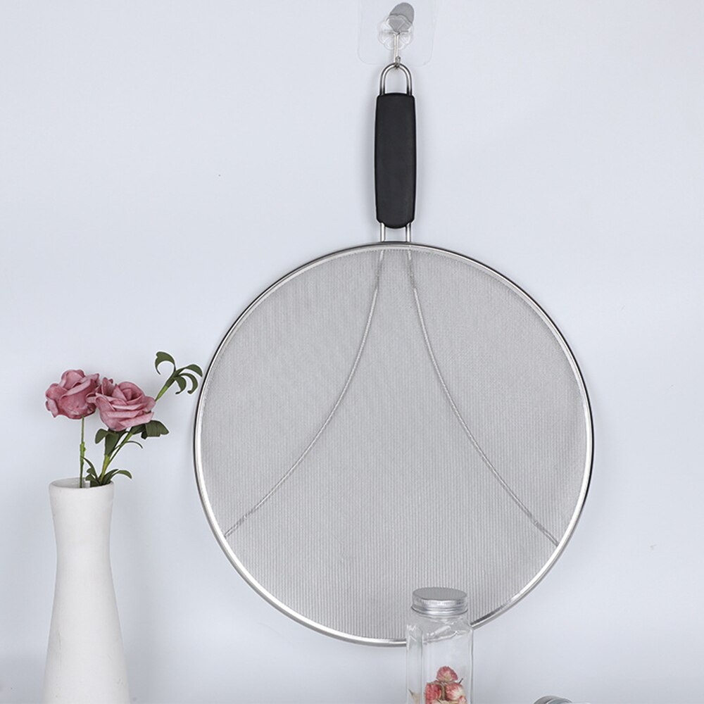 Splatter Screen Stainless Steel Splatter Guard With PP Handle Anti Grease Splash Scald Proof For Frying Pan Kitchen Tools