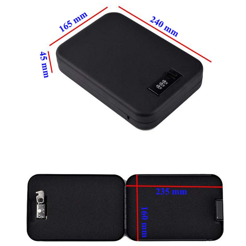 Portable Safe Key Car Interior Valuables Storage Box Steel Safe Car Safe Lockbox