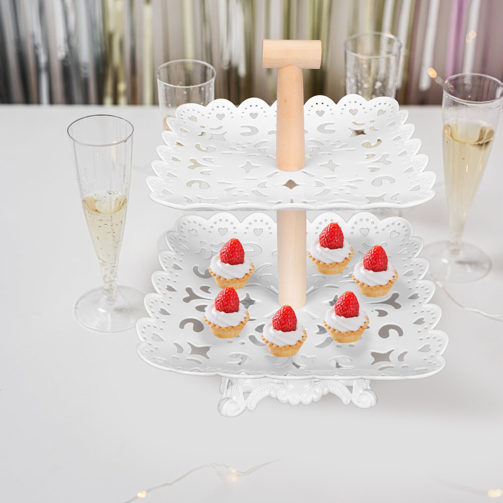 1 Set Multi-layer Wedding Cake Stand Plastic Cake Display Stand Multi-layer Stand