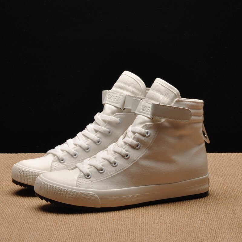 COSIDRAM Canvas Men Casual Shoes High Top Men Shoes For Male RME-329: White / 6.5