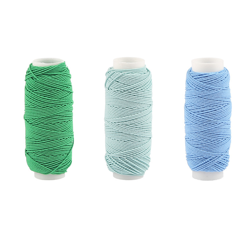 30MLong 5mmWide Colorful Elastic Threads For Sewing Machines 2Roll Set Embroidery Sewing Threads Hand Sewing Thread Craft Set: army green