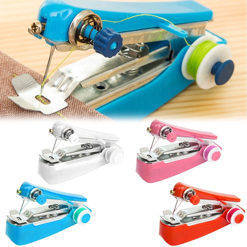1pc Portable Mini Manual Sewing Machine Simple Operation Sewing Tools Sewing Cloth Fabric Handy Needlework Tool