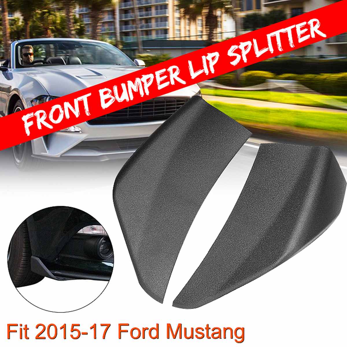 Neue 2 stücke Auto Vorderen Stoßfänger Rollenschneider Lippe Diffusor Kinn Spoiler Winglets Schutz Schutz Für Ford Für Mustang