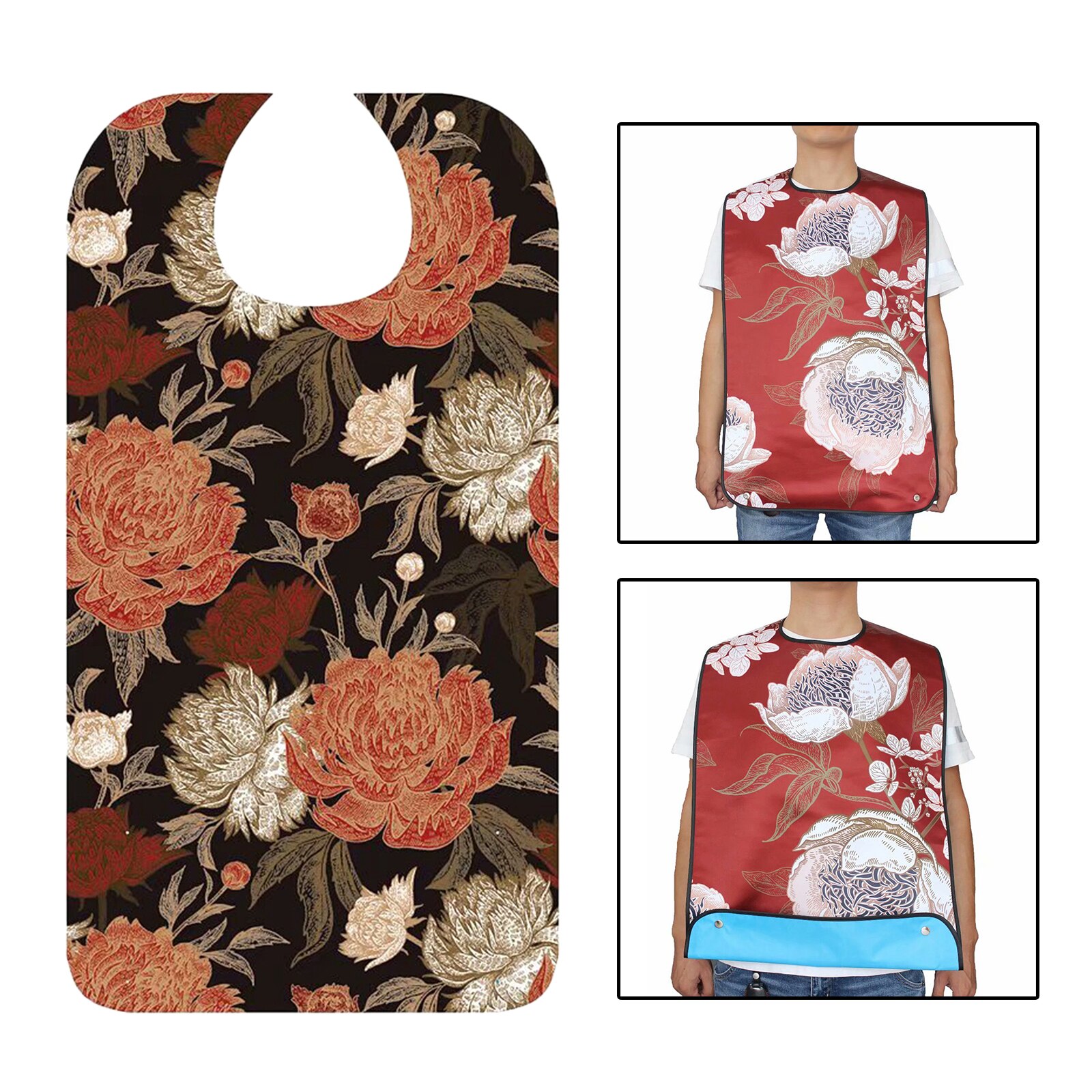 Etenstijd Pvc Afdrukken Katoen Verstelbare Bib Crumb Voor Vrouwen Ouderen Patiënten: type 3