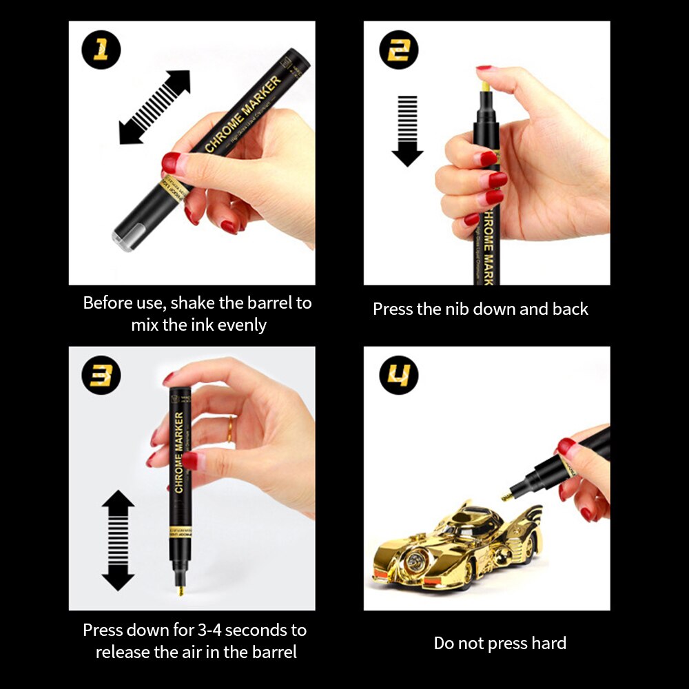 Spiegel Marker Metallic Vloeistof Zilver Vloeibare Pen Art Spiegel Diy Hars Verf Spiegel Chroom Ambachten Pen Accessoires 3 Kleur