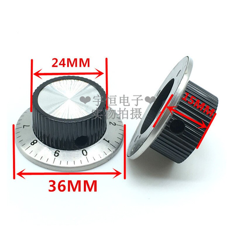 Potentiometer knoppen, BE-TOOL 5 stuks zwart kunststof en messing 6 mm potentiometer bedieningsknoppen voor 6 mm as pot aluminium dopknoppen (MF-A01: 20 mm x 12 mm