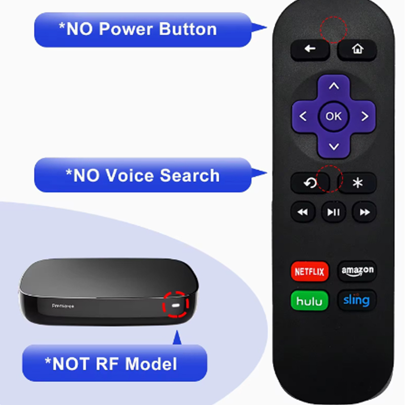 Pilot zdalnego sterowania Rc680 dla Roku Express, dla Roku Premiere, dla Roku Box, dla Roku Play Roku 1 2 3 4 [Nie dla żadnego kija lub telewizora]]