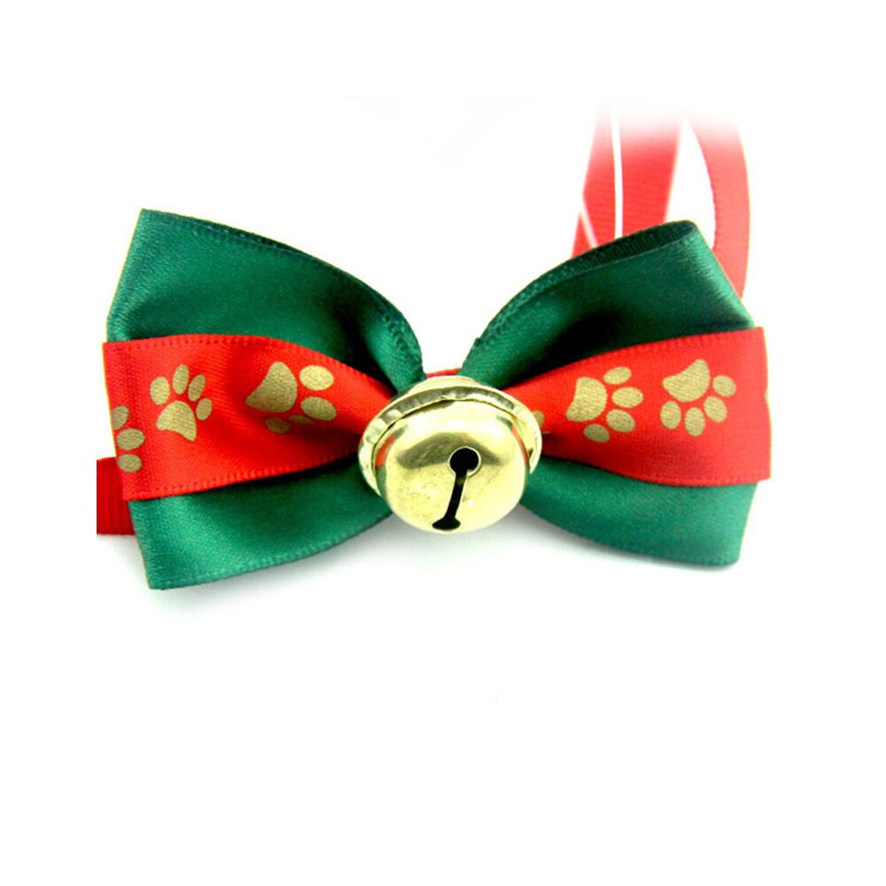 Hond Jaar Boog Kerstversiering Voetafdrukken Bel Ketting Hond Accessoires Hond Hoofdtooi Hond Kat Ornament Boog Hoofdtooi