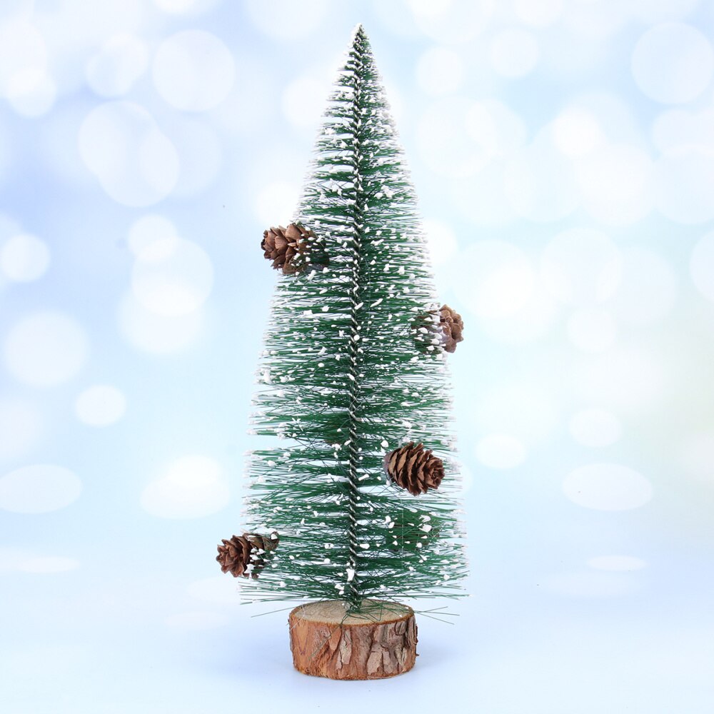 2pcs Mini Christmas Tree Decors Simulation Snow Covered Pine DIY Ornaments for Home Party Bar 10cm: Picture 1 2
