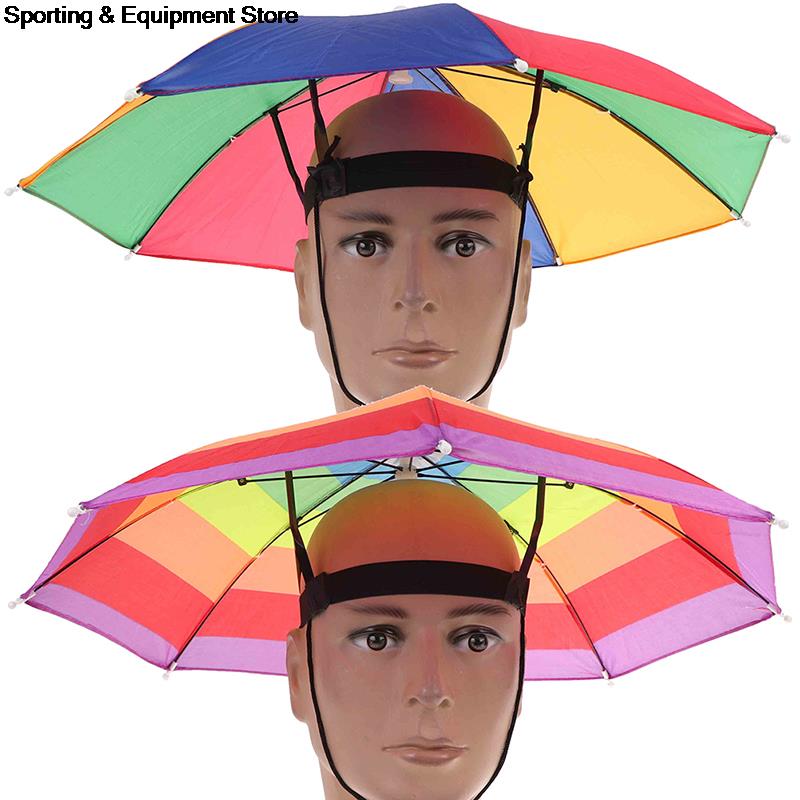 Mother's Day Sale- Headband Umbrella Fishing Umbrella Headband 30CM Camouflage Silver Plastic Hat Umbrella Camouflage Umbrella