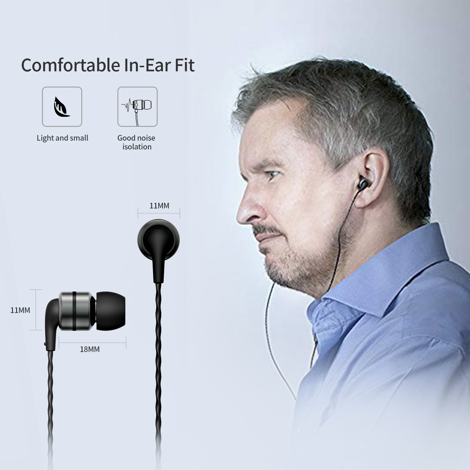 SoundMAGIC E80 Wired Earbuds No Microphone HiFi Stereo Audiophile Earphones Noise Isolating in Ear Headphones Comfortable Fit