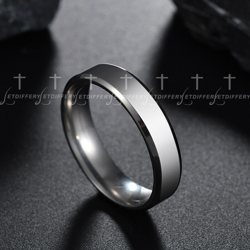 Letdiffery 6mm Einfache Edelstahl Männer Ring Gold Farbe Frauen Schmuck Größe 5-13