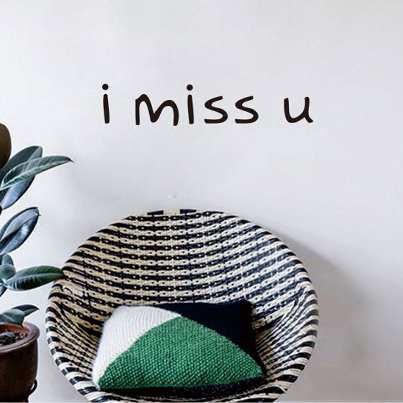 Nordic Ins I Miss You Letter Stickers Quote PVC Wall Decals Lettering Art Words Wall Stickers Home Decor Living Room Decoration