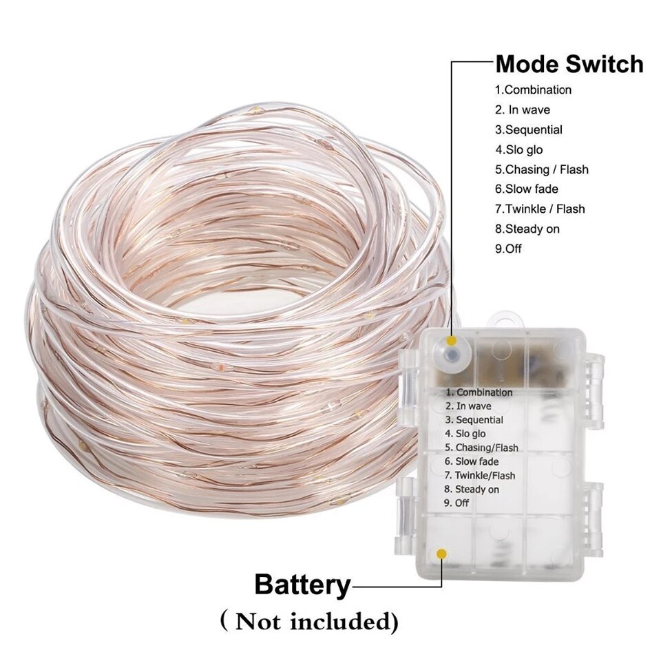 Led Rainbow Rope Tube String Lights Waterproof Outdoor Christmas Garden Path fairy garlands lamps with Remote 10M 100Led Battery