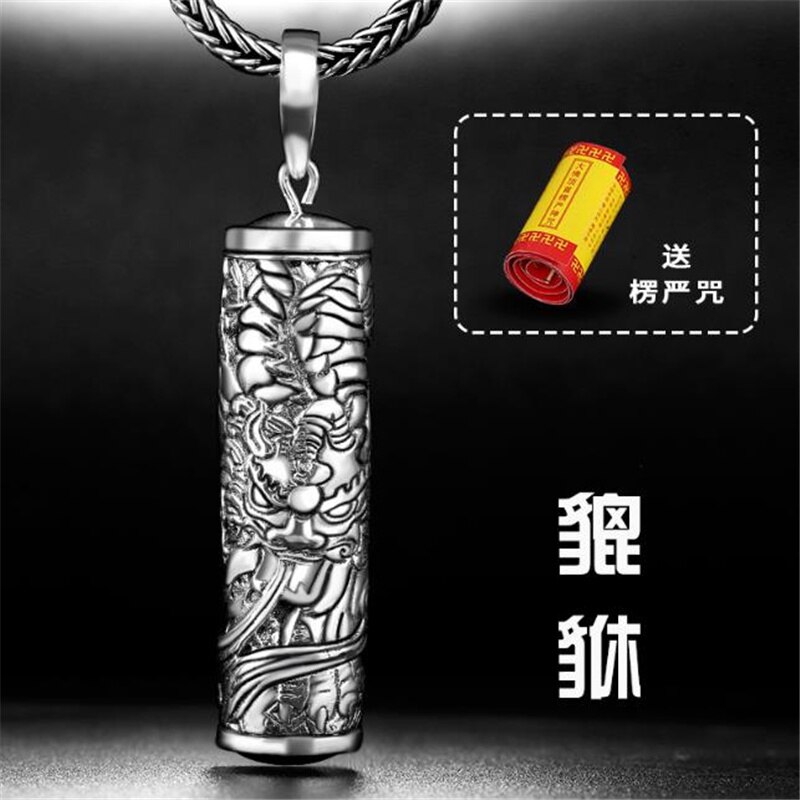 Collier avec pendentif bouddha Shurangama pour homme, chaîne de cou rétro, en argent, à la , d&#39;anniversaire pour garçon, 925: 5