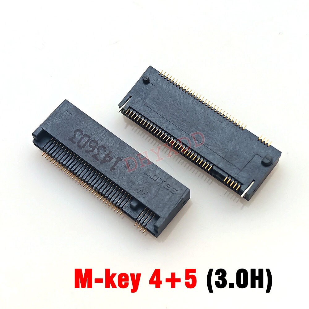1PCS For LTK Connector SSD Interface NASM0 S6701 TP20 NGFF Slot M.2 Seat M - KEY 2.0 H 4 + 5 Type 3.0H H3.2 H4.2 H4.8 H6.5 H8.5