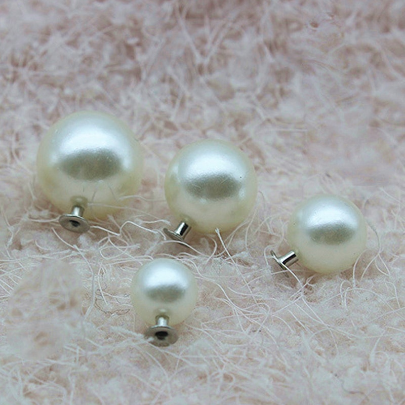 100 Pcs 6-18mm Witte Parel Klinknagels Trouwjurken Hoofd Acryl Klinknagel Broek Hoed Tas Schoenen Ambachten Knop decor