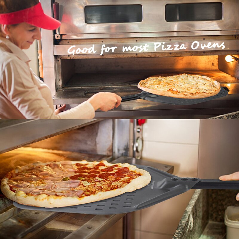 Geperforeerde Pizzaschep Goud Rond - italiëplein