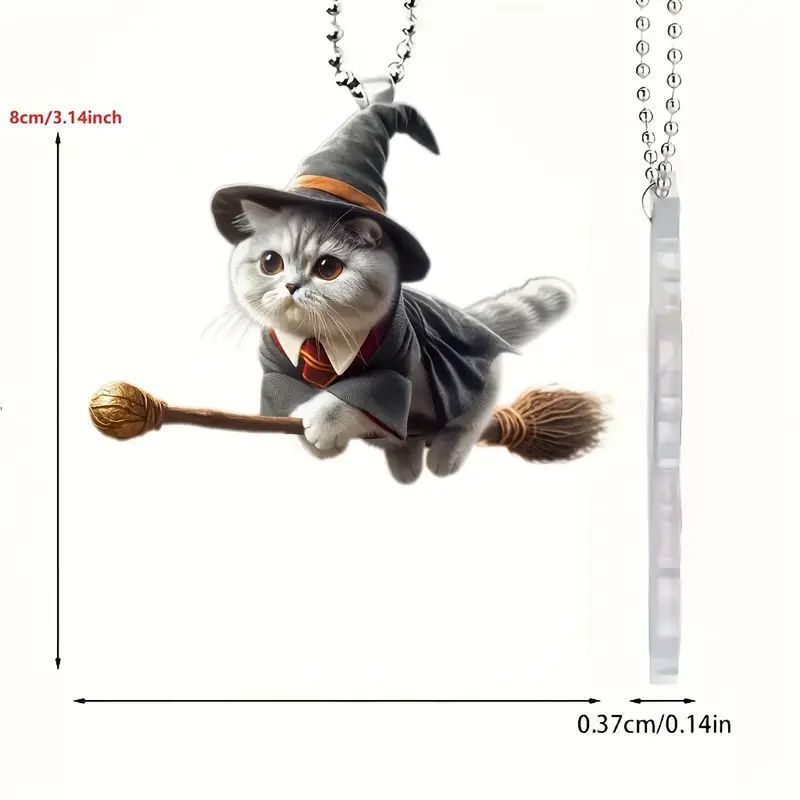 Christmas Modern Home Decoration,Car Pendant Hanging Ornament2d Acrylic Funny Cat Christmas Tree Ornament Cat Acrylic Ornament: Chocolate