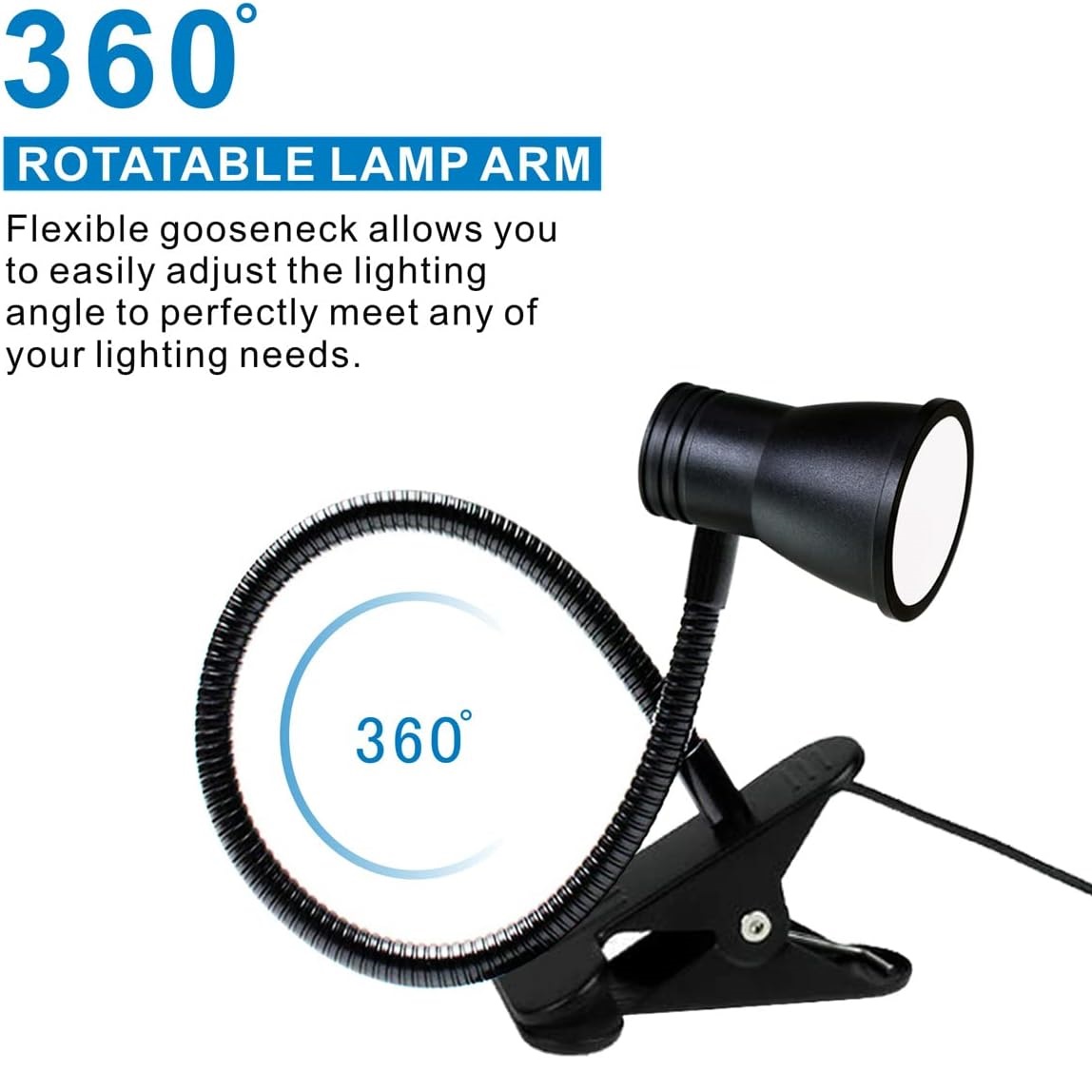 ledet-skrivebordslampe klips leselampe justerbar lysstyrke boklampe rom boklampe studie leselampe fleksibel lesenattlampe