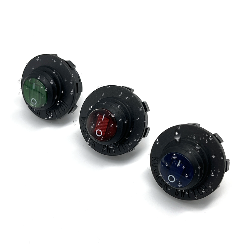 12V Toggle Switch Waterproof LED Lighted Round Rocker Switch Panel SPST 3 Pin Marine On Off Switch for Car Boat RV Truck