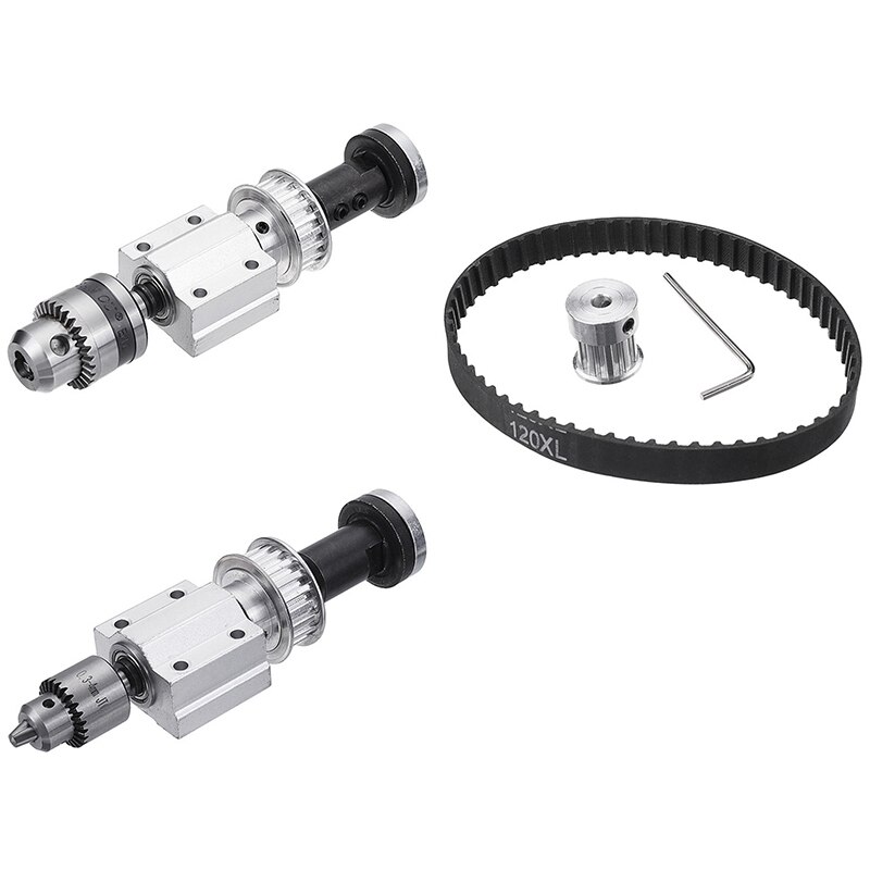 2 Sets No Power Diy Woodworking Cutting Grinding Spindle Trimming Belt Small Lathe Accessories for Table Saw, 1 Set Small Lathe