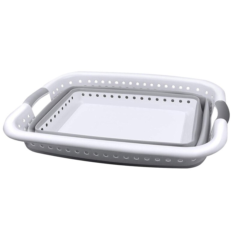 Collapsible Laundry Basket - Foldable Pop-Up Storage Container - Square Space Saving Organizer- Portable PP+TPR Laundry Basket w