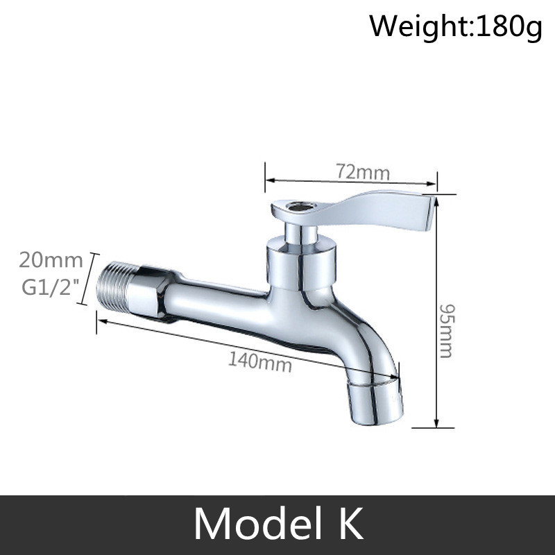 Modern Household Brass single cold tap Outdoor Faucet Garden Wall Bibcock Tap Bathroom Washing Machine mop taps DODI: Model K