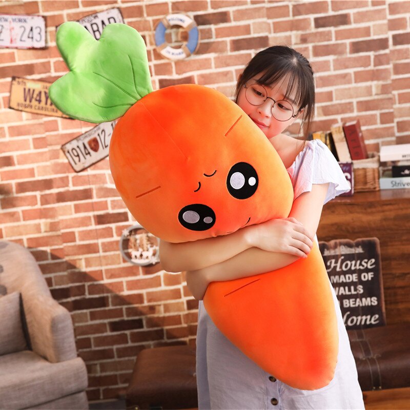 45-110Cm Cartoon Plant Glimlach Wortel Knuffel Leuke Simulatie Groente Wortel Kussen Poppen Gevulde Soft Toys Voor kinderen