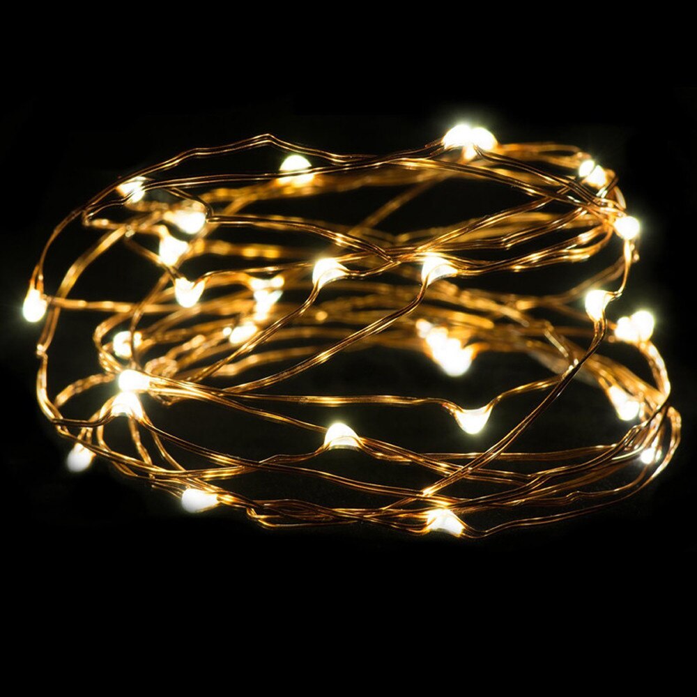 3M 30LED LED String Light Button Cell Powered Silver Copper Wire Mini Fairy String Lights Party Wedding Decor 2.26: YE