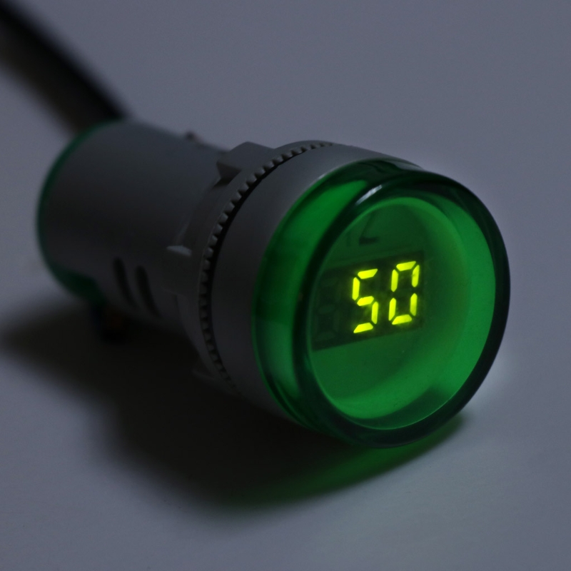 22mm ledet digitalt display elektricitet hertz ac frekvensmåler indikator signal lampe lys tester combo måleområde 20-75hz