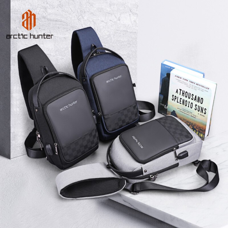 Anti-diefstal Borst Tas USB Messenger Crossbody Tassen voor Mannen Schoudertas Sling Bag Waterdichte Korte Reis mobiele telefoon tas