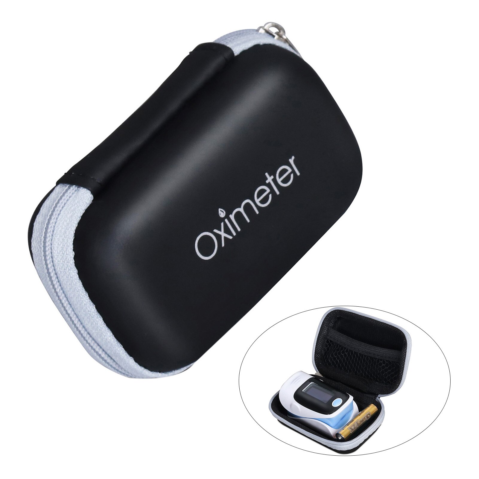 Portable Oximeter Protective Case Multipurpose Waterproof Zipper Storage Bag EVA Fingertip Pulse Oximeter Organizer Carry Pouch