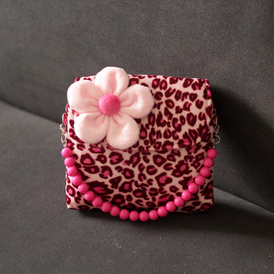 Brand Lovely Baby Girls Kids 3D Flower Mini Zipper Shoulder Messenger Purse Bag Leopard Candy Color Coin Purses