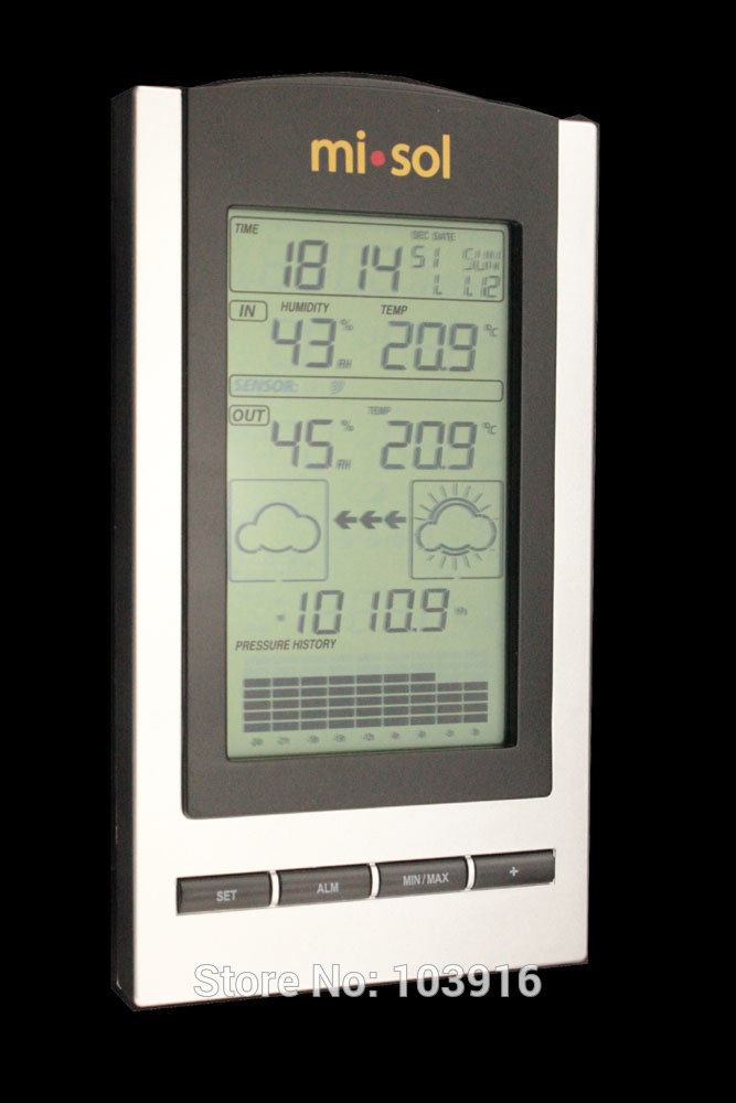 Station météo sans fil, thermomètre sans fil avec capteur de température et d'humidité extérieur écran LCD, baromètre