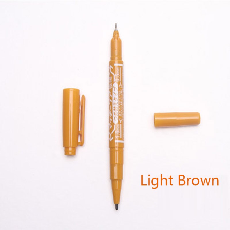 12 pièces Zèbre Huileuse Petite bicéphale Marqueur Stylo MO-120-MC à séchage Rapide Stylo N'est Pas de Décoloration, et Non toxique: Light brown