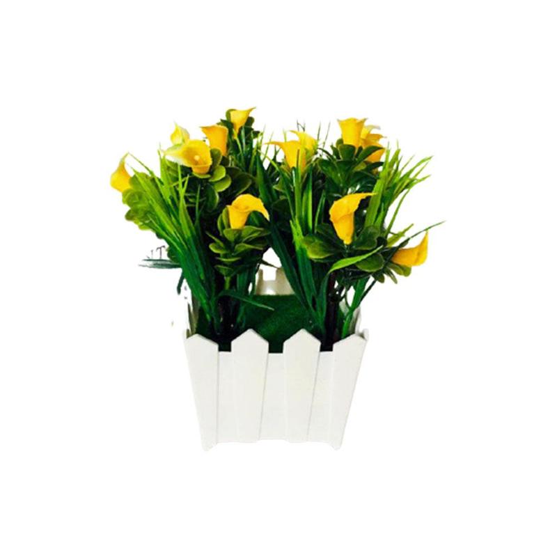 Fleur de lys Calla artificielle, Style, plante en Pot avec Pot bonsaï, ornements de jardin pour la maison