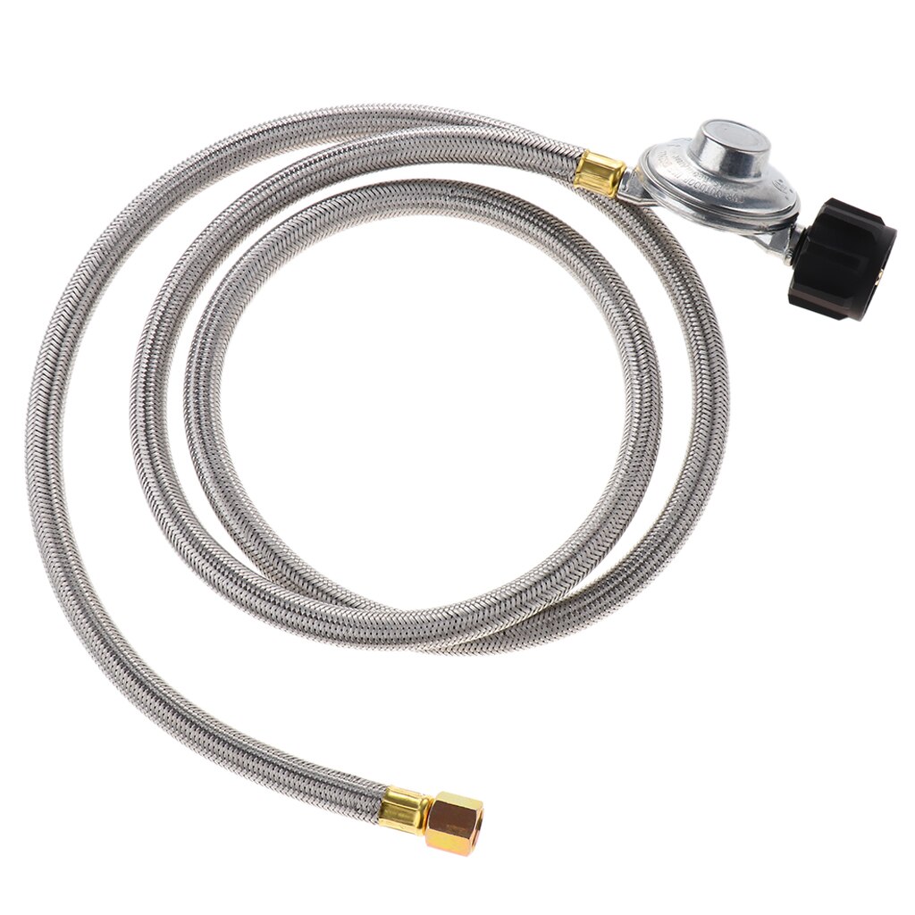 Premium Stainless Steel Adjustable Propane Regulator - Low Pressure - Grill Camper Burner Replacement with 6ft Hose