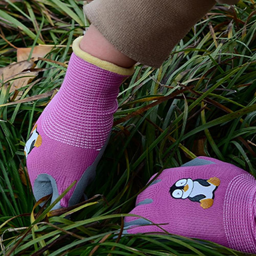 Gants de jardinage à motif de dessin animé pour enfants, gants de travail en caoutchouc coordonnants, coupe d'épine et de crevaison, degré d'usure, 1 paire