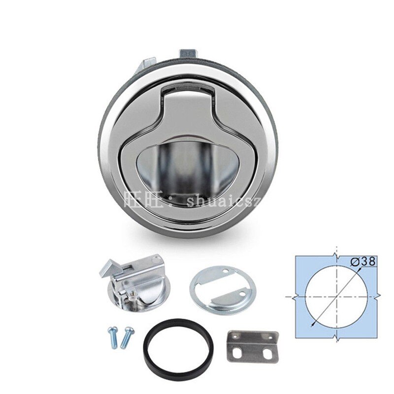 Stainless steel round lock car door inside and outside double door lock pull ring hand lock pull buckle lock